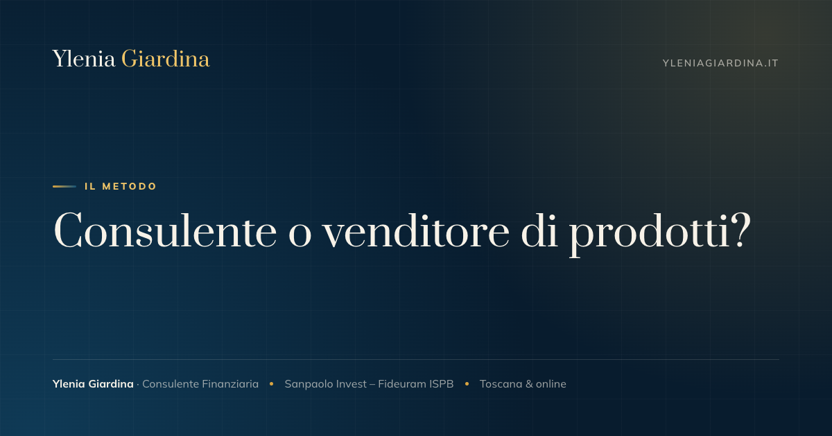Consulente o venditore di prodotti?